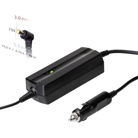 Adaptateur secteur allume-cigare Akyga AK-ND-37 pour ordinateur portable Samsung, 19 V, 90 W, connecteur 5,5 x 3,0 mm + broche (1/2)