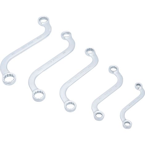 BGS S-Form Doppel-Ringschlüssel-Satz Zollgrößen SW 3/8" - 3/4" 5tlg. - 32150