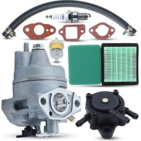 EA175V EA190V Carburateur Laveuse à Pression pour Subaru Robin EV190A pour Honda XR2750 Troy-Bilt TB130 020344 pour Husqvarna HU700F Tondeuse à Gazon avec Bougie d'Allumage Filtre à Air etc. (1/4)