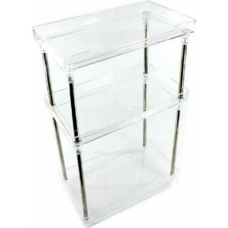 TrAdE Shop Traesio - Organizer Per Cosmetici Make Up Profumo Trucchi Bagno Multiuso 3 Ripiani - (1/2)