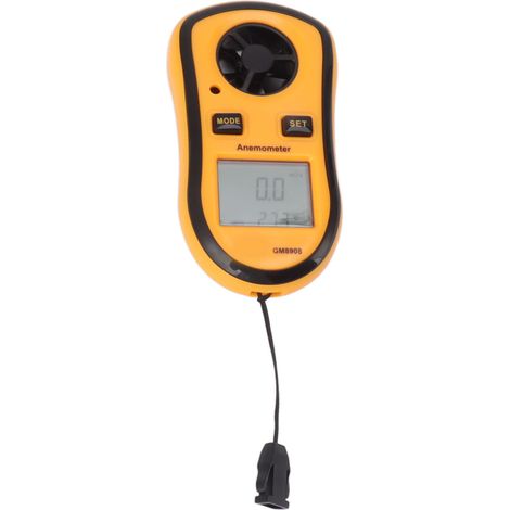 Anémomètre numérique de poche avec indicateur de vent, mini-anémomètre portable avec écran LCD numérique et mesure de la vitesse, de la température et de la puissance du vent. (1/5)