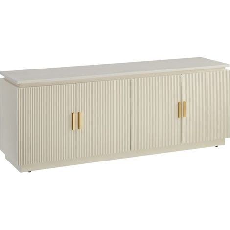 Meuble TV BAIETA – 160x40x60 cm – Finition Blanche & Design Épuré (1/3)