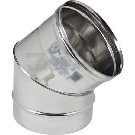 CURVA PER STUFA IN ACCIAIO INOX 304 A 45 DA 200 MM
