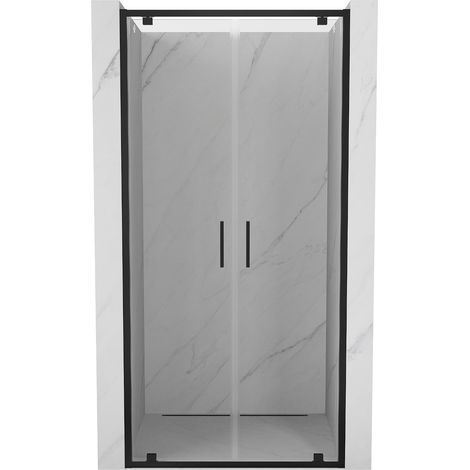 Mexen Exo portes de douche pivotantes doubles 110 cm, transparentes, noires - 8182-110-000-70-00 (1/5)