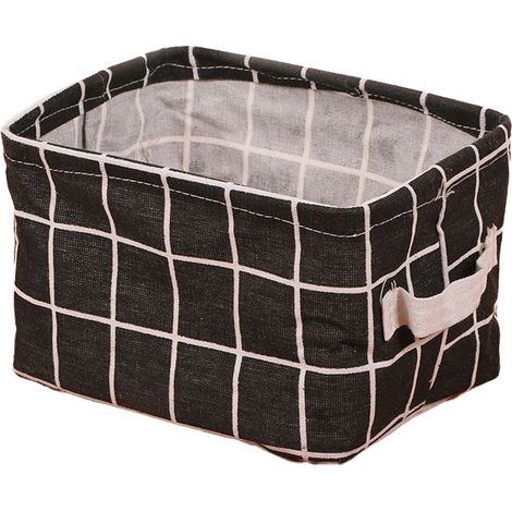 Panier De Rangement En Tissu - Toile Et Coton - Pliable Avec Poignées - Imperméable - Pour Chambre Bureau Salle De Bain - 1 Pièce (1/5)