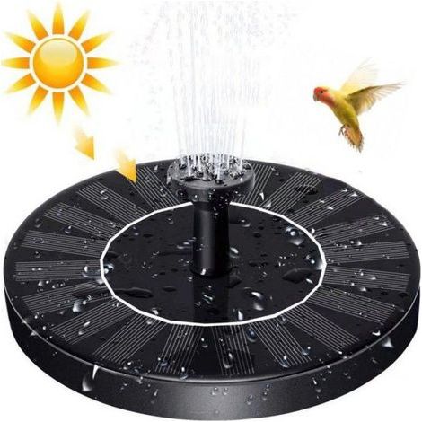 Solarbetriebener Vogeltränkenbrunnen, Solarbrunnen mit mehreren Düsen, 1,4-W-Solarwasserpumpe, geeignet für Gärten (1/5)