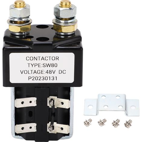 Ortviai Contacteur Électromagnétique 48 V CC 100 A pour Voiture de Golf E-Z-GO, Modèle SW80, Alliage Métallique Haute Performance (1/5)