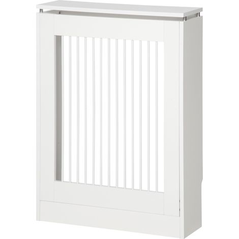 HOMCOM Copricalorifero Elegante a Doghe per Soggiorno e Camera da Letto Bianco (1/5)