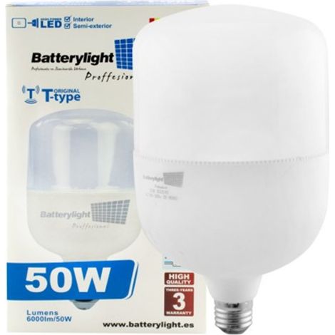 Ampoule LED haute puissance type T 50 W, 6 000 lumens, 3 200 K, E-27, 50 000 heures (1/5)