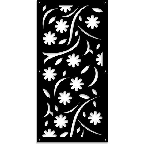 AUTUMN - Panneau ajouré en PVC - Brise-soleil - Dimension : 50x150 cm - Couleur : noir