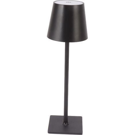Lampe de bureau LED, structure métallique simple, 3 modes de couleur, intensité variable, commande tactile, protection des yeux, lampe de chevet ou de bureau, noire (1/5)