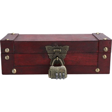 Boîte de Rangement Vintage Style Trésor Antique pour Bijoux et Ornements - Fermoir Rouge Rétro (1/5)