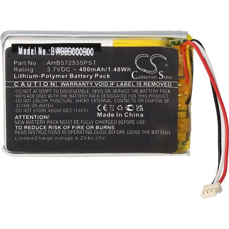 Batterie remplacement pour Jabra AHB572535PST pour casque audio, écouteurs sans fil (400mAh, 3,7V, Li-polymère) (1/5)