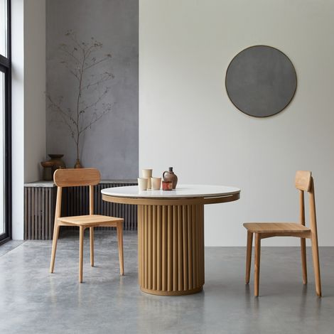 Table ronde en métal et terrazzo Isaure 4/6 pers 107 cm (1/5)