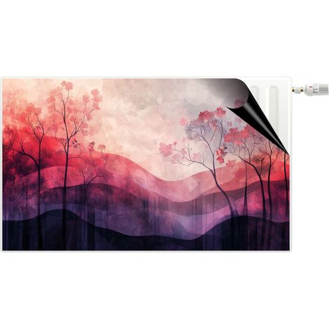 Tapis de radiateur. Décoration de salon. Cache-radiateur élégant. Paysage.