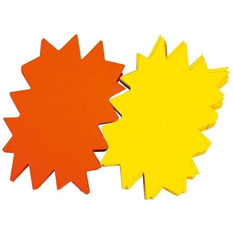 Etiquettes carton forme éclatée jaune/orange 120 x 80 mm Apli - Boîte de 50