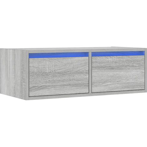 Pratico mobile porta TV da parete con portaoggetti 75 x 35 x 25 cm in legno ingegnerizzato grigio 020051323