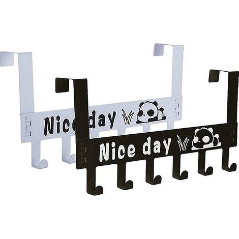 (lot De 2-noir + Blanc) Serviette Eywlwaar Au-dessus De La Porte 6 Cintres Dcoratifs En Mtal Compatible Avec Un Usage Domestique Chapeaux Manteaux (1/5)