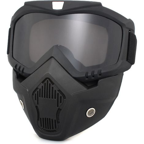 Lunettes de moto avec casque et écran facial, protection anti-vent pour les yeux, visière grise, idéales pour la conduite en plein air (1/5)