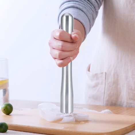 Pilon à glace en acier inoxydable pour la maison, outil de mixage pour cocktails et bar, 18,5 cm (1/5)