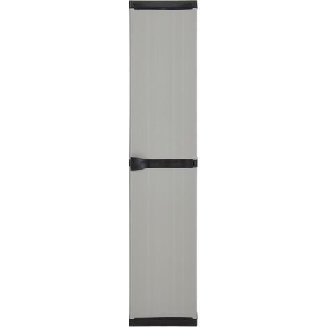 Armoire de rangement de jardin 3 étagères Gris/noir 34x40x168cm (1/5)