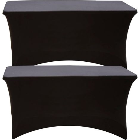 Lot de 2 nappes rectangulaires en élasthanne ajustées 122 x 76 cm, lavables, infroissables, idéales pour événements et tables de 1,2 m (1/3)