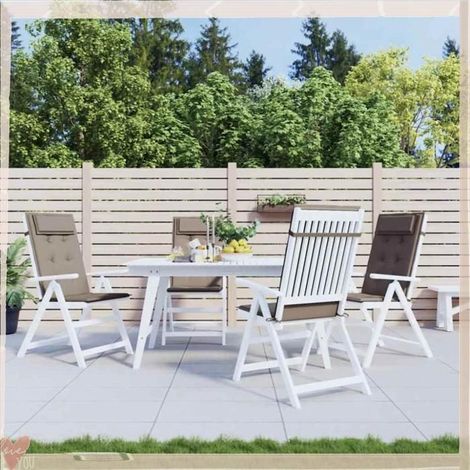 361899 Coussins de chaise à dossier haut lot de 4 taupe tissu oxford (1/5)