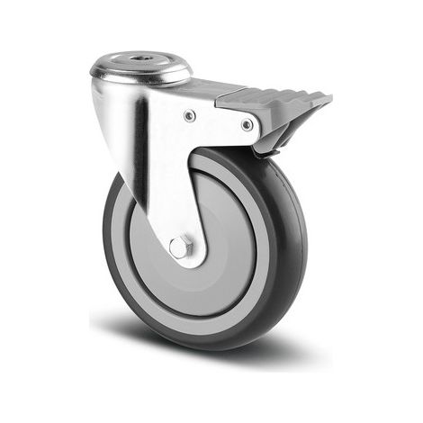 Roulette de manutention 1677 PJP - pivotante à frein - 80 kg - 100 x 32 mm - TENTE