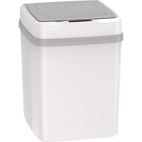 Poubelle intelligente multifonctionnelle avec capteur de mouvement silencieux et entièrement automatique, avec couvercle, idéale pour la salle de bain, le salon et le bureau (12 litres). (1/5)