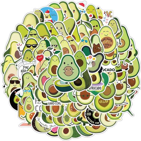Avocado-Aufkleber, wasserfeste Cartoon-Fruchtaufkleber für Laptop und Koffer