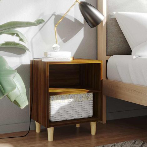 vidaXL Mesita de noche con patas madera pino roble Sonoma 40x30x50 cm (1/5)