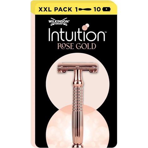 Intuition Rose Gold Safety Razor with 10 Blades