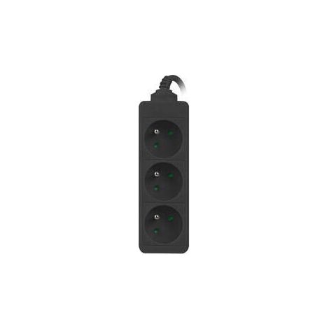 Regleta alargadora Lanberg de 3 m, color negro, 3 tomas de 230 V PL, cable de cobre macizo. (1/4)