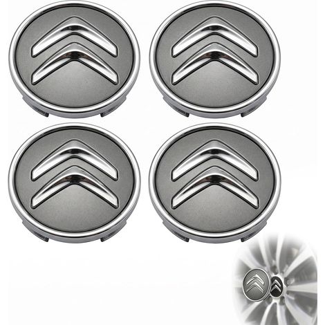 Lot de 4 Cache Moyeu 60mm Gris - Enjoliveurs de Centre de Roue pour - Capuchons de Jantes Alliage Haute Qualité et Stabilité (1/5)