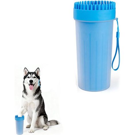 Nettoyeur de pattes pour chien - Nettoyage des pattes de chien - Nettoyeur de pattes pour chien - Nettoyage des pattes des animaux de compagnie - 12,2 x 12,2 x 22,6 cm - Bleu - PP/TPR Bleu (1/5)