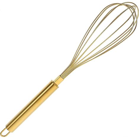 Fouet manuel, ustensiles de cuisine, batteur à œufs manuel, outils pour gâteaux aux œufs, batteur de cuisine doré (26,5 x 5,5 cm) (1/5)