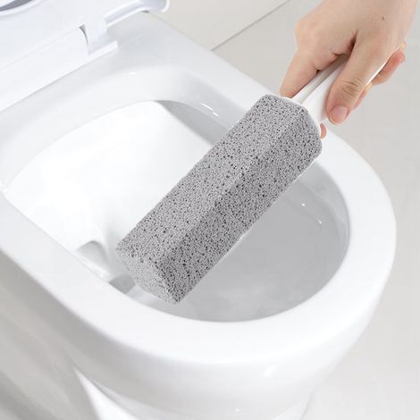 Brosse et baguette de nettoyage pratiques pour cuvette de toilettes et rink, en pierre ponce (1/5)