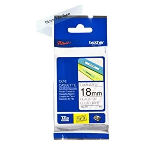 Schriftbandkassette P-touch TZe-141 18 mm x 8 m (B x L) transparent schwarz