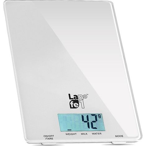 LAFE MULTICOLORES BALANCE BALANCE DE CUISINE JUSQU'À 5 KG, ÉCRAN LCD, LAIT, EAU DE ROSE NOIR BLEU VERT, BLANC LAFWAG44841 (1/5)