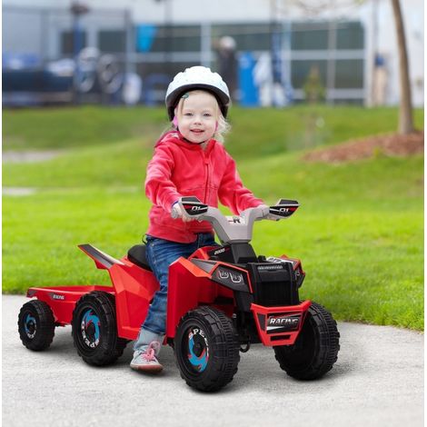 Quad elettrico per bambini con rimorchio, 2,5 km/h, 50 min, 1,5-3 anni, rosso HAVRYA (1/5)