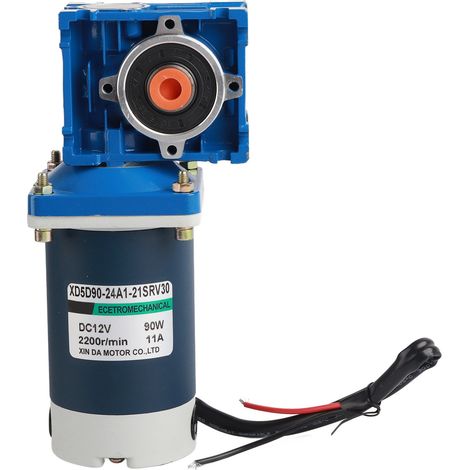 Moteur à engrenage à vis sans fin DC 90W 2200 tr/min XD5D90-24A121SRV RV30, inox, réduction 30, 12V (1/5)