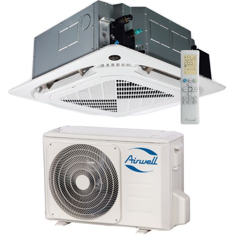 AIRWELL - Ensemble Climatisation avec Unité extérieure YDAX et Unité intérieure Cassette 900 x 900 CDMX 7 kW - AIRGAINCASSM7K