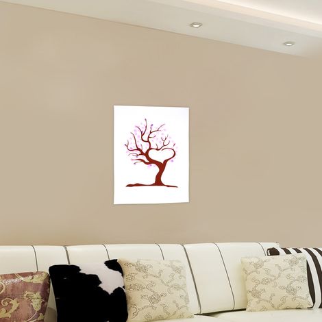 Toile d'arbre à empreintes digitales/pouces, signature personnelle à l'encre des invités au mariage (rouge n° 2) (1/5)