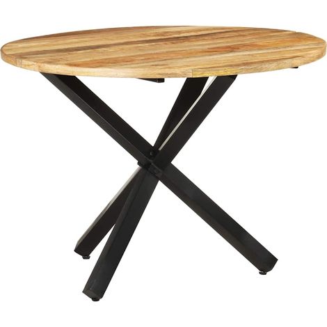 vidaXL Mesa de comedor madera de mango rugosa redonda 100x100x75 cm (1/5)
