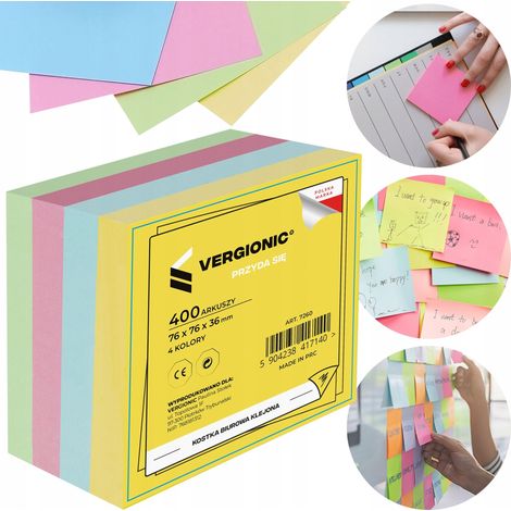Bürowürfel 76x76mm 400 Stück geklebte Farbmischung Bögen