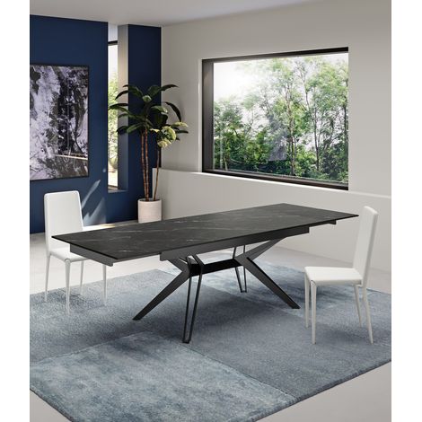 Sedia Cleo Impilabile in Similpelle Imbottita con Struttura in Metallo Bianco - Seduta e Schienale Ergonomici - Design Moderno (1/5)