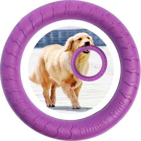 Fitnessring für Hunde, Beißring für Hunde, Agility-Trainingsgerät für Hunde, interaktiver Tauzieh-Trainingsring für kleine und große Hunde (Lila, Groß) (1/5)