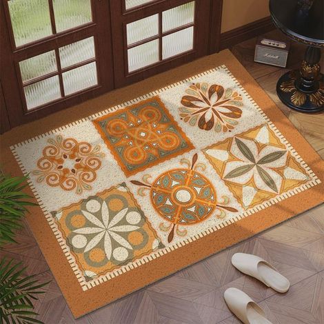 Ede Cyrus 4060cm (boucle de soie) Tapis d'entrée résistant aux taches et facile à nettoyer, tapis en tissu bouclé, antidérapant et grattant la boue (1/5)