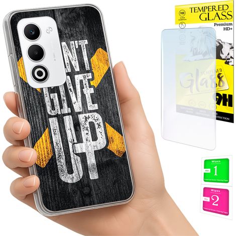 Custodia per Oppo A5 5G, cover posteriore con vetro temperato 9H. (1/5)