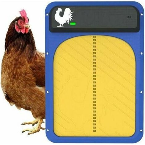 1pcs Porte de poulailler, porte de poulailler automatique à piles, porte de poulailler automatique avec capteur de lumière, kit de porte de poulailler étanche, 35x24x4.3cm (1/4)